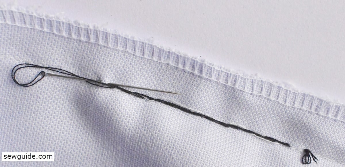 anchor the stitches at the end.