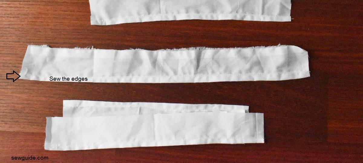 sew the edges of the binding strips