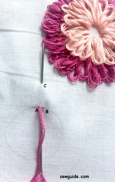 rosette chain stitch