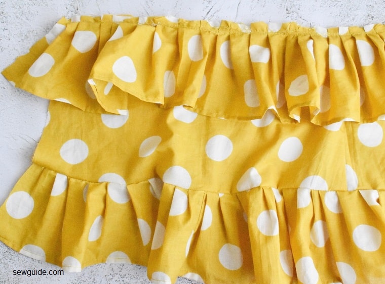 attach ruffles to the top edge