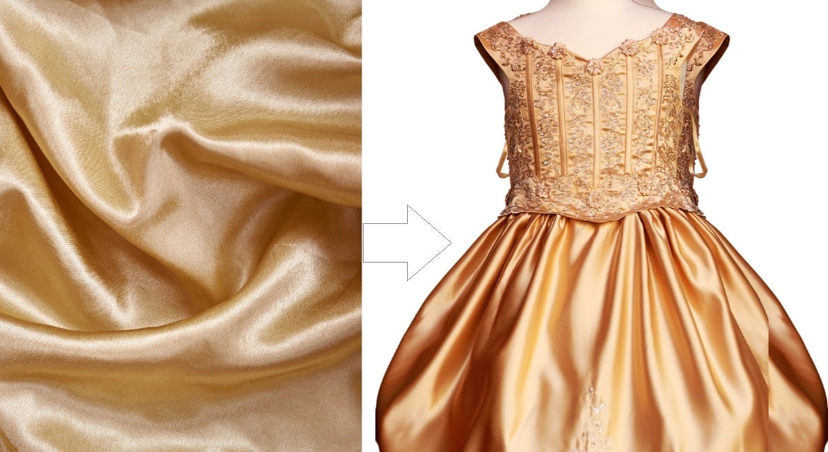 uses of satin to make kids' dresses