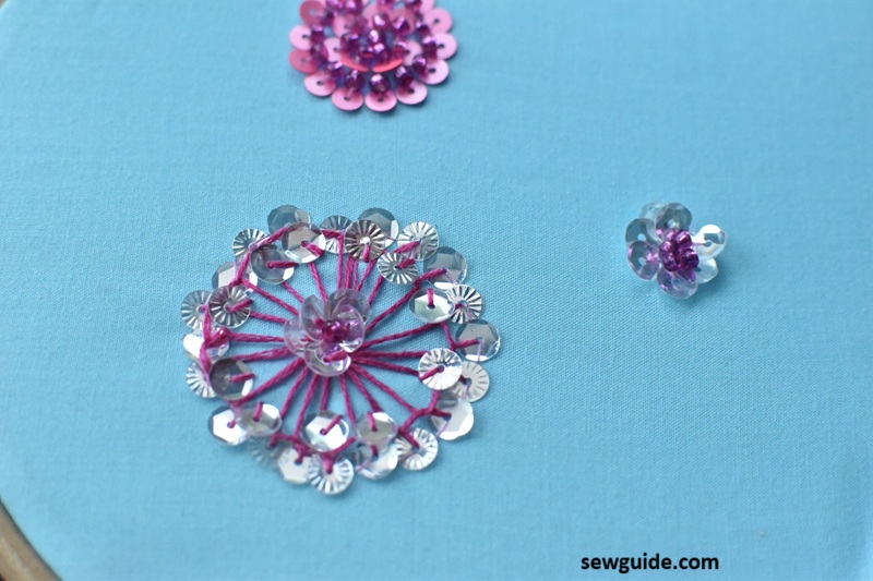 embroidery stitch with sequins