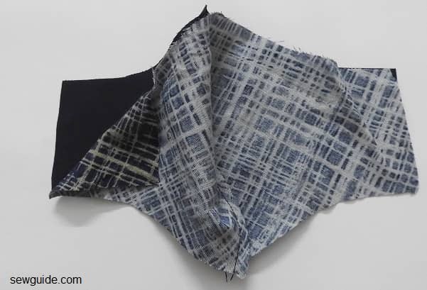 keep the mask fabrics rightsides to the inside