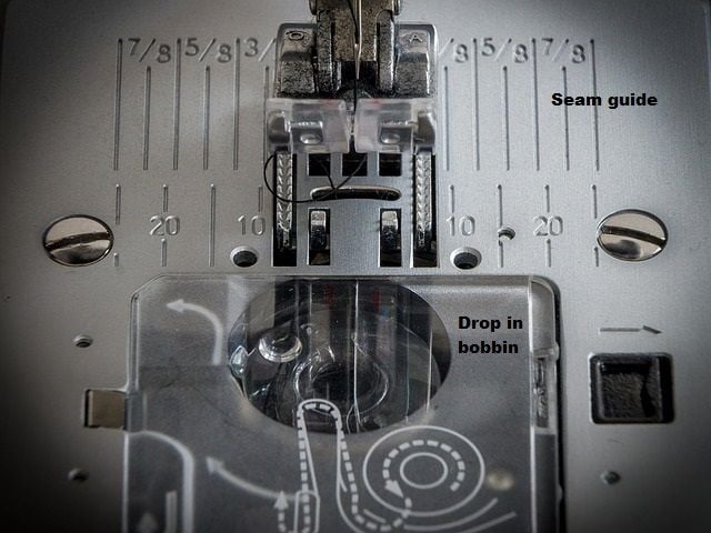 drop in bobbin and seam guide