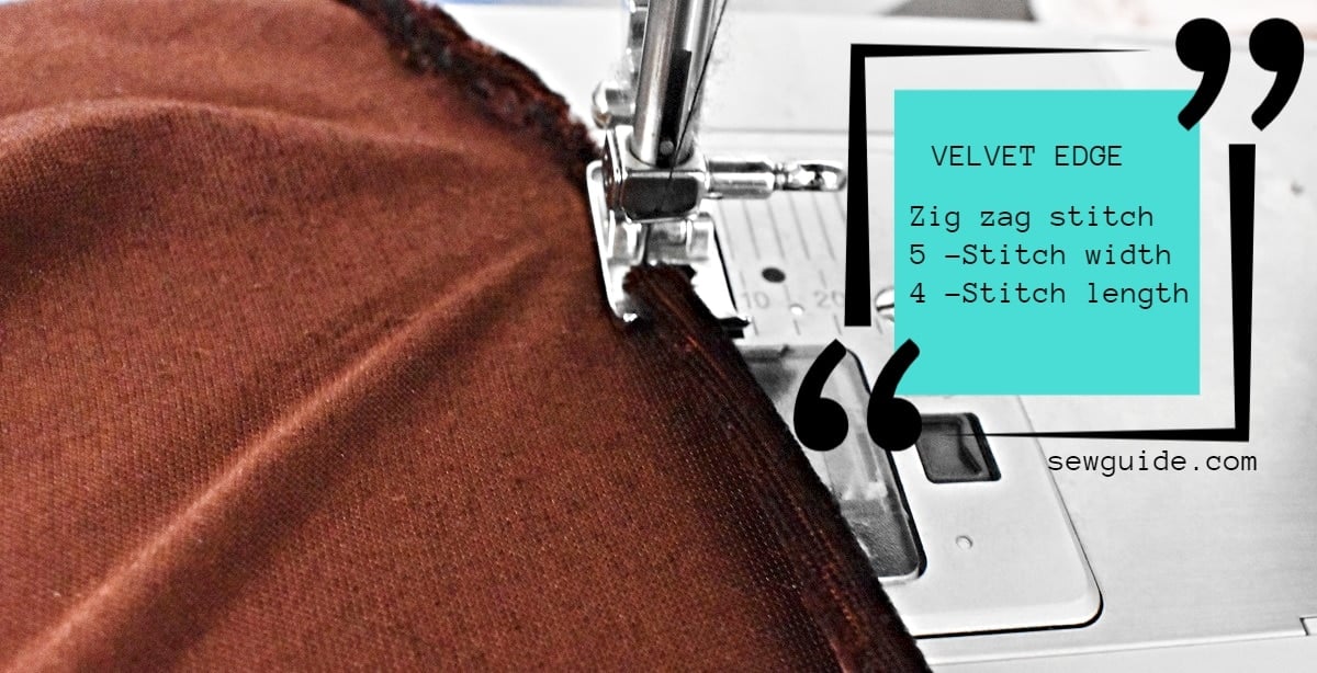 sew edges of the hood - zig zag stitch 5 stitch width and 4 stitch length