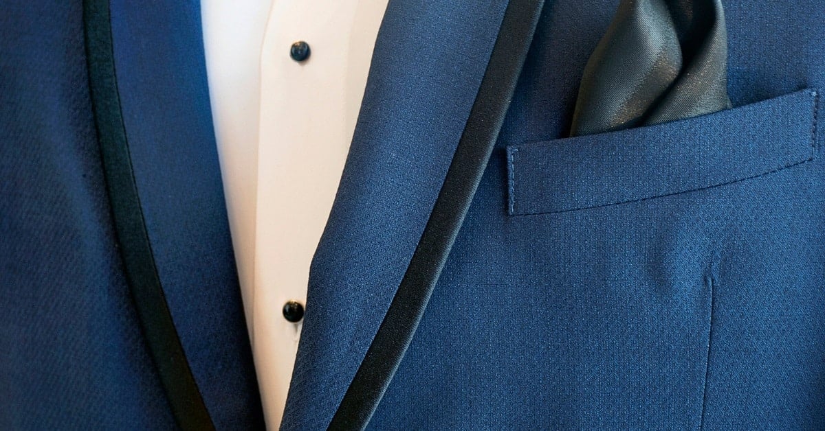 shawl lapel with edge binding 