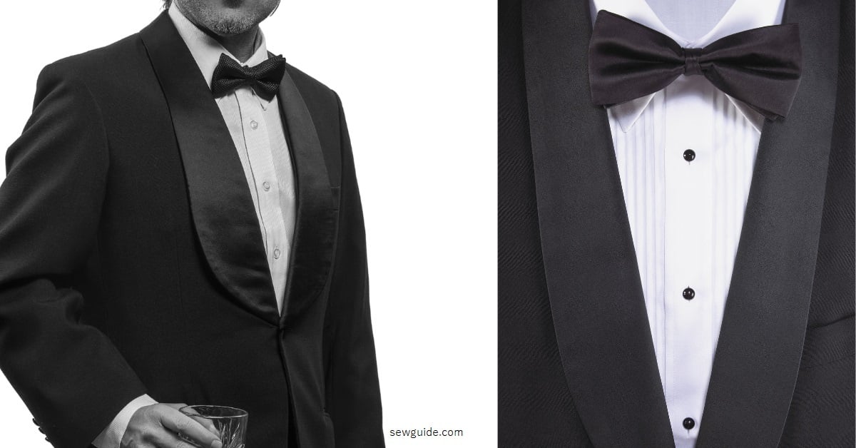 narrow and broad shawl collar