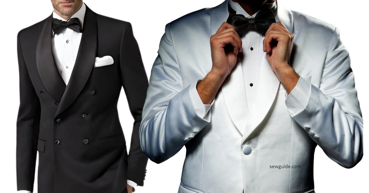 black and white shawl collar