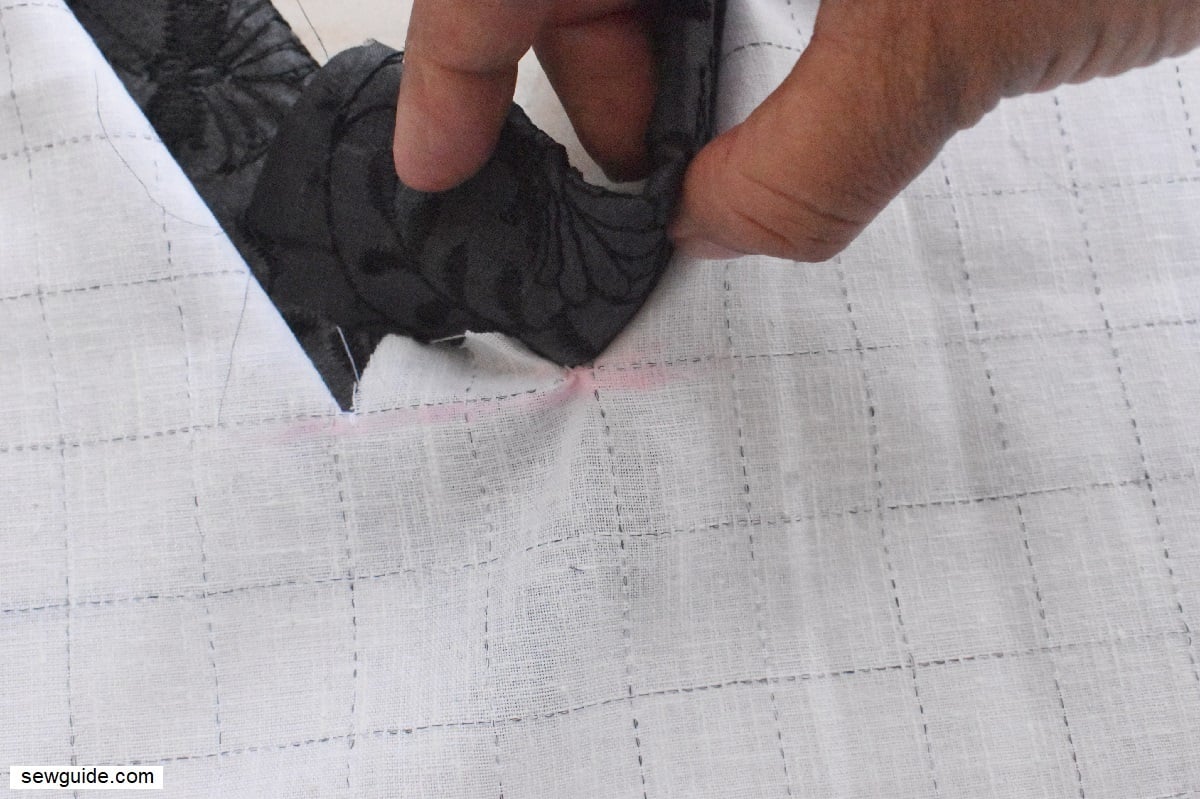 insert placket through the cutting