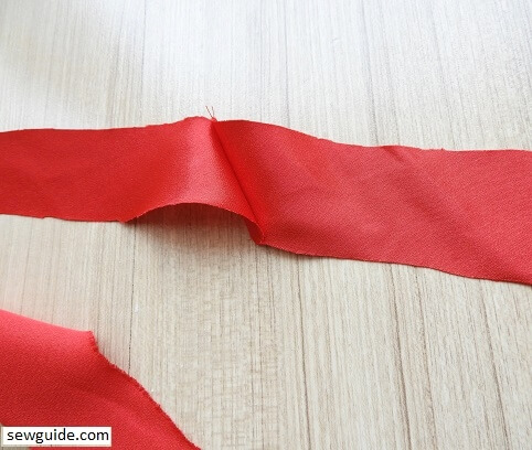 Bias tape joined diagonally