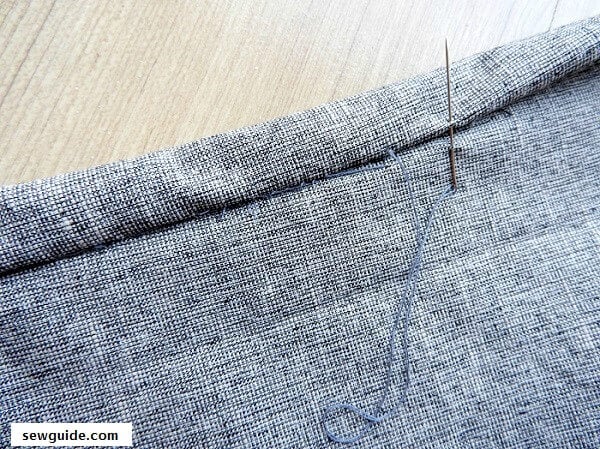 hem the skirt bottom edge