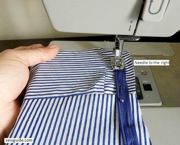 skirt with flounced hem - place needle to the right when you sew the left