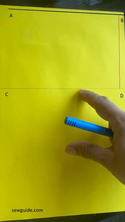 Marking two paralle lines on the sleeve pattern