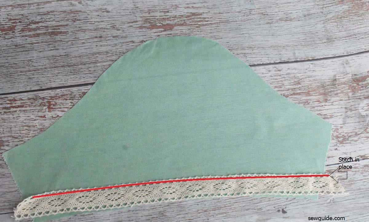 Sew the lace trim