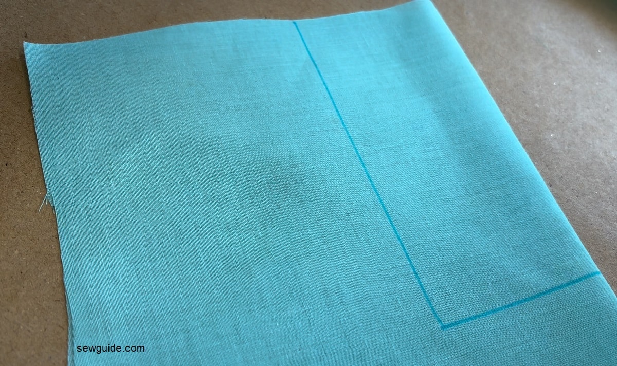square neckline marked on bodice