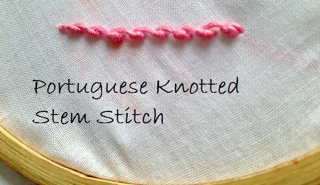 portughese knotted stem stitch