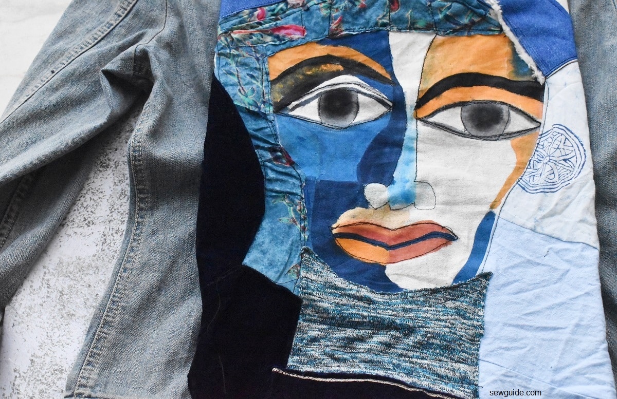 the fabric panel stitched