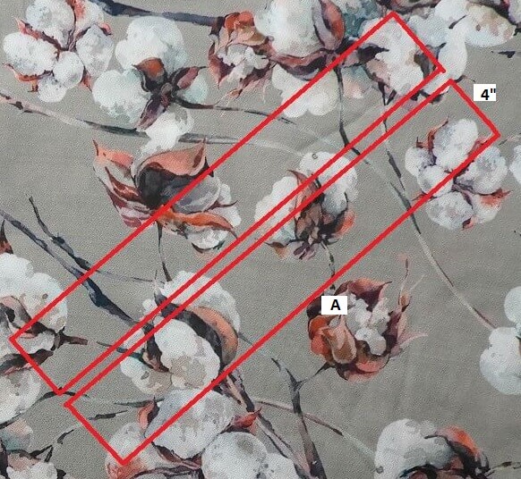 cut out fabric strips 4 inches wide