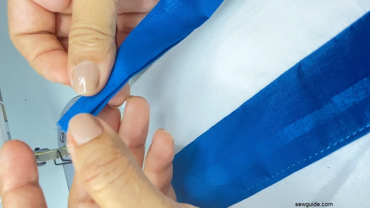 edge of the striped fabric