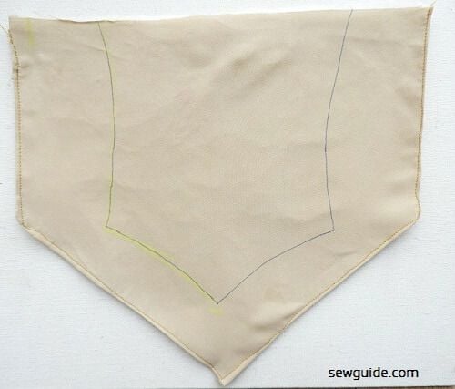 cut out facing for the sweetheart neckline