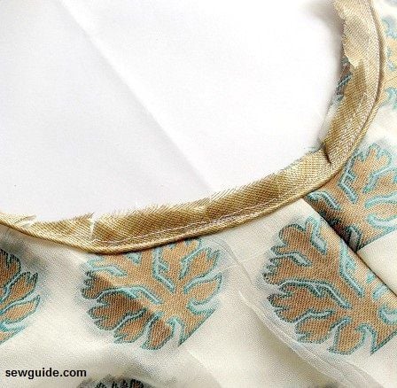 after sewing the piping, clip the seam allowance