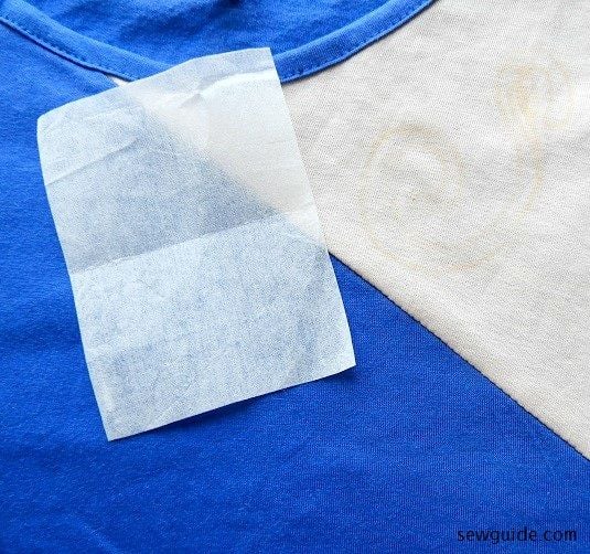 backing to be added to the back of the t-shirt to make it ready for embroidery