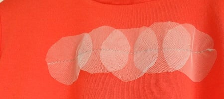 tshirt re - fashioning idea with fabric pieces