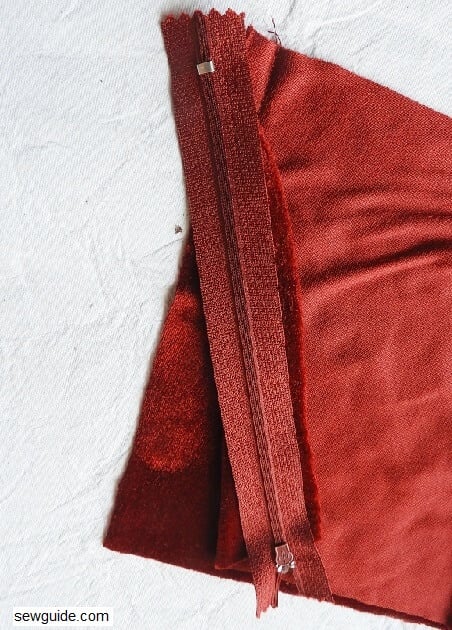side seam - zipper opening
