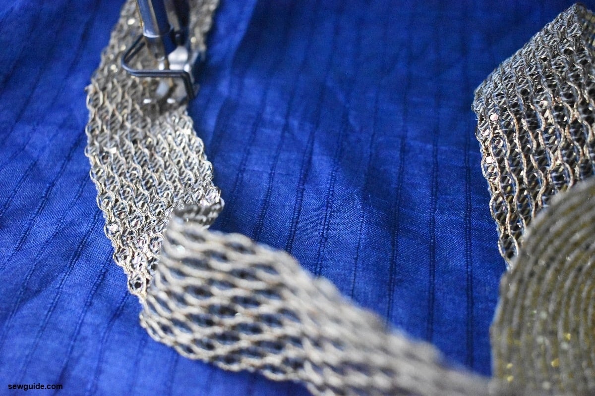 Stitching the trim in place