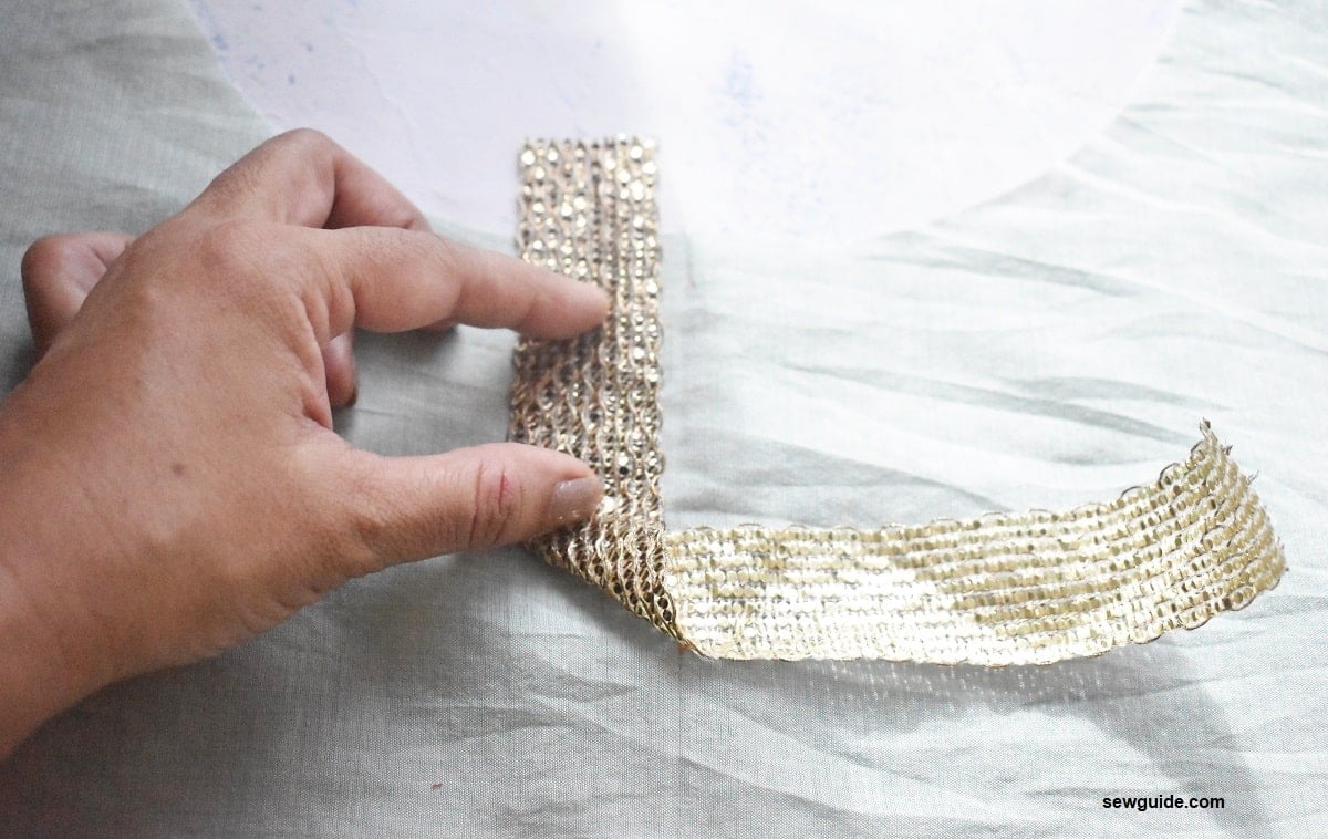 One side of the trim folded up