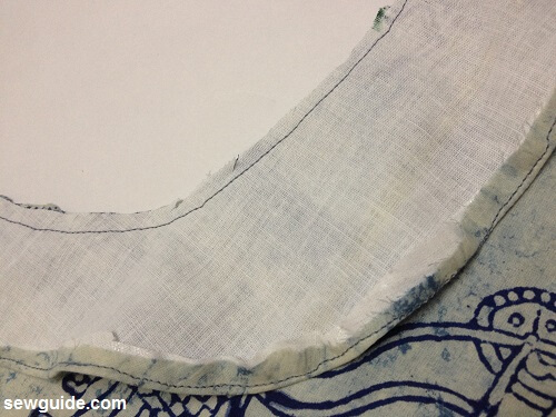 clip the seam allowance of the facing for the tunic top pattern