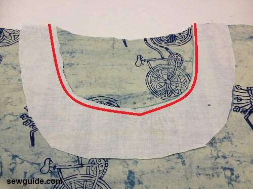 sew the facing on the front