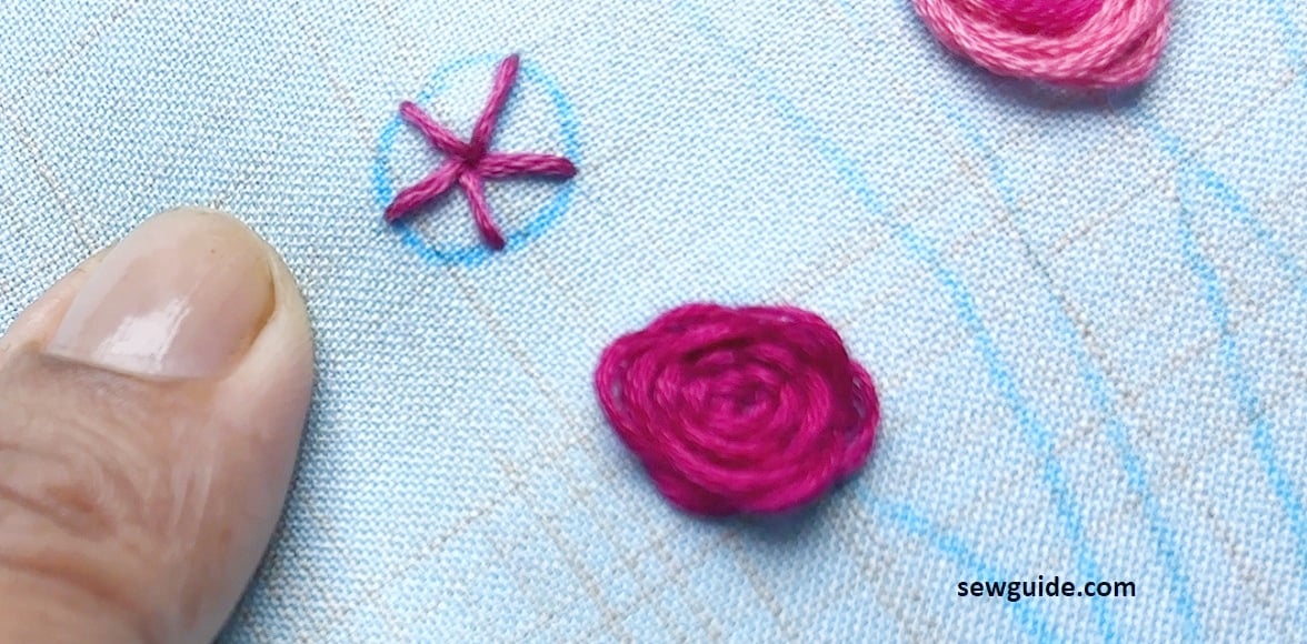 straight stitches on the spokes