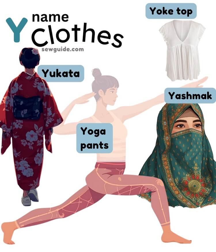 clothes starting with the letter Y