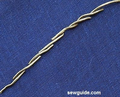 stem stitch with metallic thread
