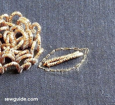 Make loop stitches with zardosi stitches