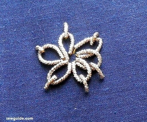 lazy daisy stitch used to make the zardosi work