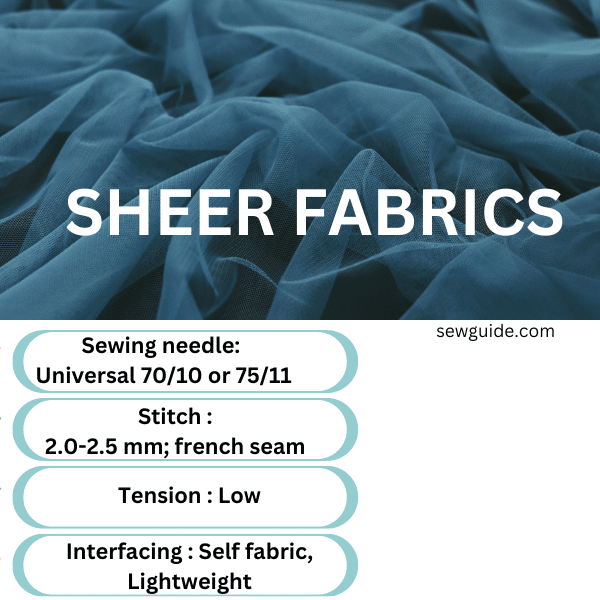 stitch settings for sheer and transparent fabrics