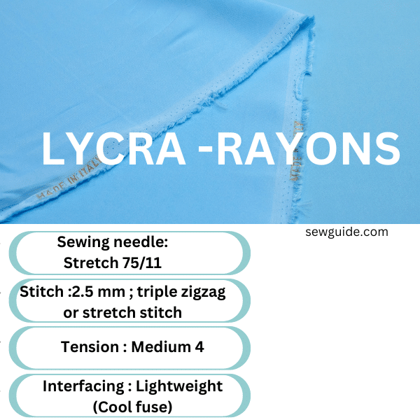 Stretch Lycra rayon stitching settings