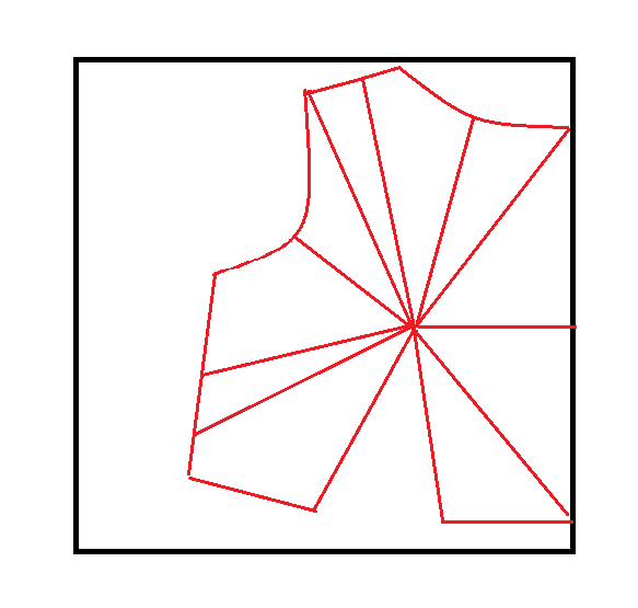 bodice with dart manipulations