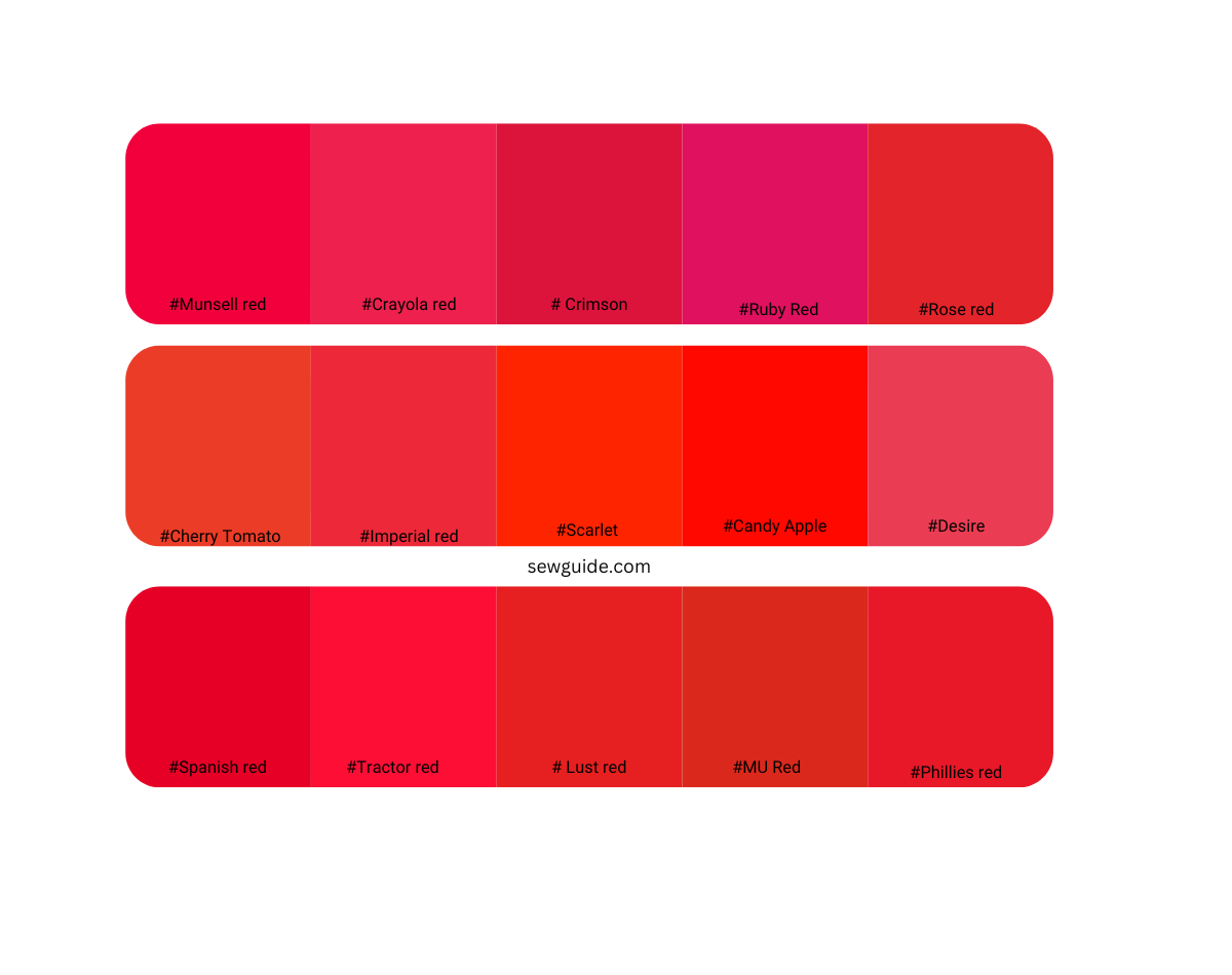 bright shades of red