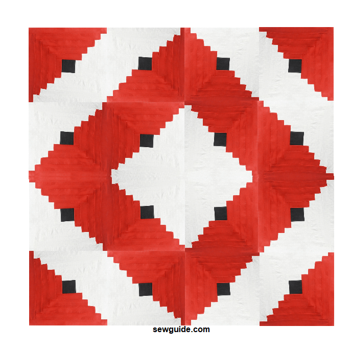 log cabin block arrangement for quilts