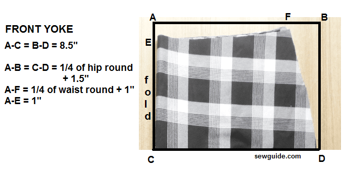 front yoke of the pleated skirt