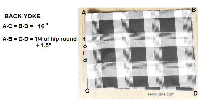 back yoke piece of the pleated skirt