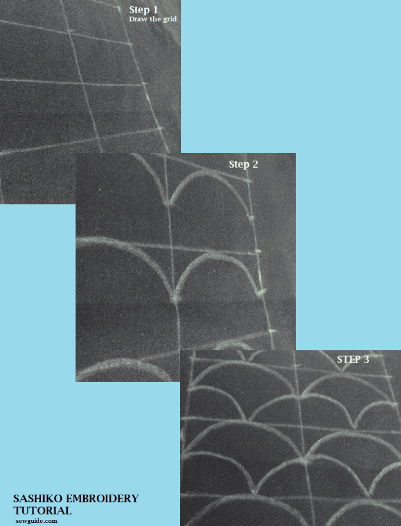 Sashiko steps 