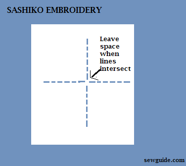 how to deal with intersections in sashiko japanese embroidery