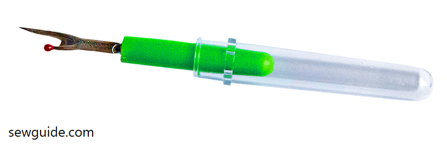 cover of the seam-ripper should be kept on the tool to prevent injury