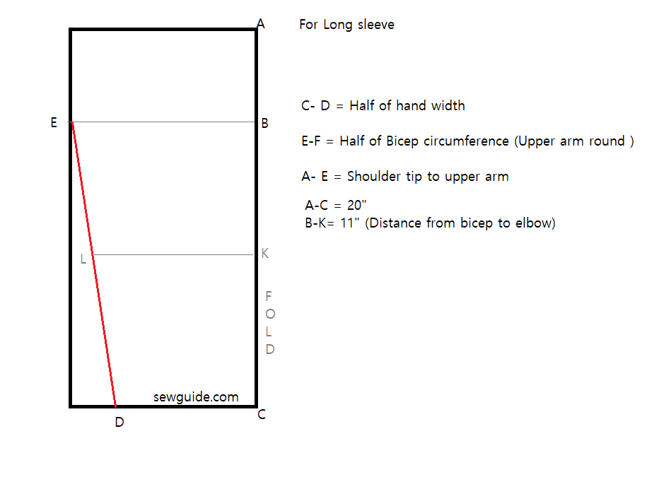 measurement for drafting sleeve pattern